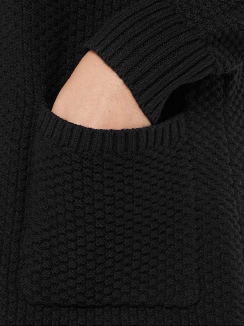 GAP Black Open-Front Long Cardigan with Pockets Size-Medium - Picture 5 of 6